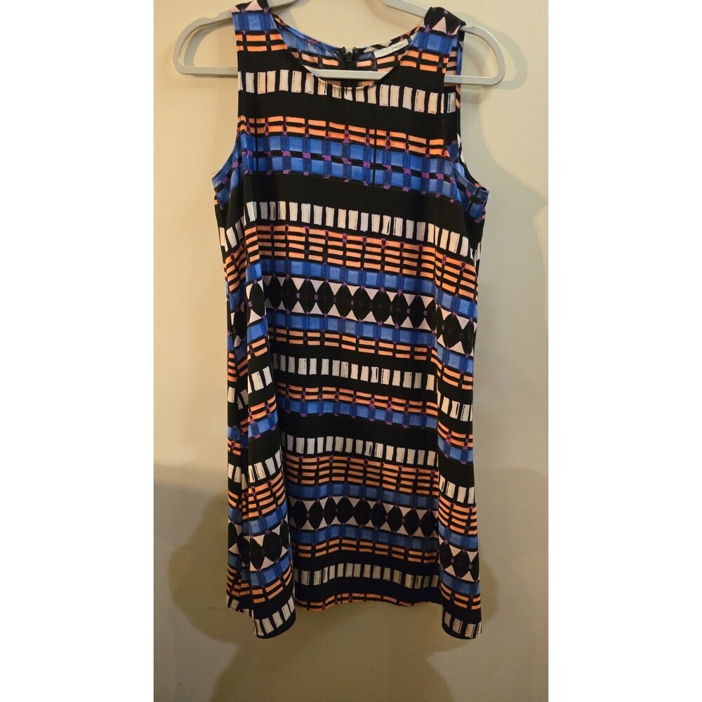 Sleeveless Shift Dress Women’s XS Geometric Colorblock Print